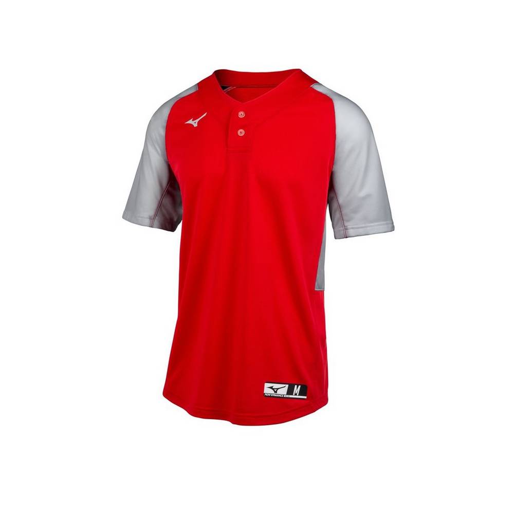 Panske Dresy Mizuno Aerolite 2-Button Baseball Červené/Siva Vypredaj GOQL67085